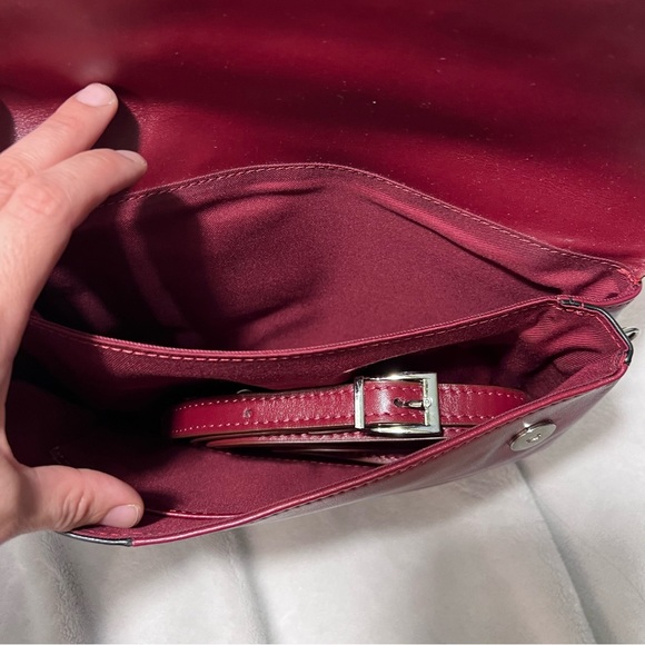 NWOT Genuine Leather Red and Black Crossbody/ Clutch Bag - Picture 5 of 7